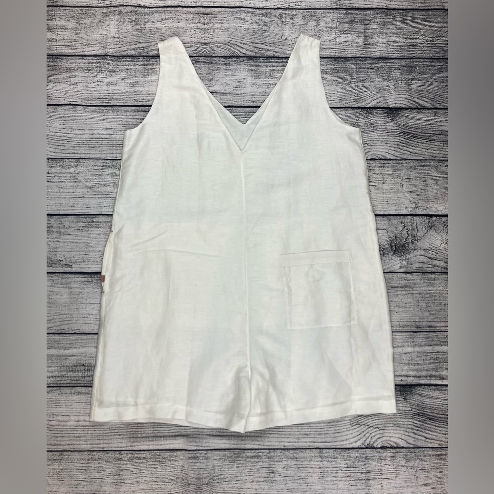 NEW Lunya Resort Linen Silk Romper White Loungewear Sleepwear Size S - Picture 5 of 7